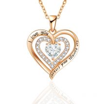 Birthstone necklace for women rose gold birthstone love necklace pendant diamond heart shaped necklace necklace