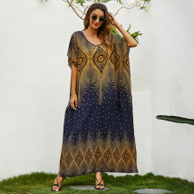 Women's loose gown print dress