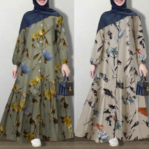 Robe longue décontractée à fleurs pour femmes, à la mode, ample