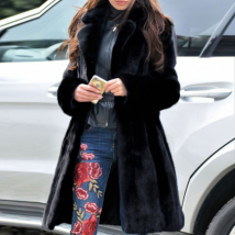 Women’s Clothing Rabbit Fur Jacket Women's Long Suit Collar Fur Jacket Coat Source Women's Top