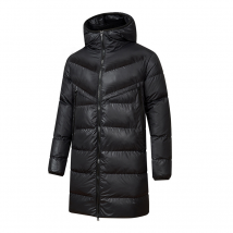 Men's clothing Winter hooded long padded jacket men's warm long coat casual all-in-one youth over the knee Coat padded jacket