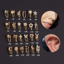Nose clip inlaid zircon no hole piercing clip type  nose ring popular nose nail body piercing jewelry