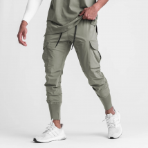 Vêtements pour hommes pantalons de fitness hommes décontracté ample mince tissé salopette pantalon à jambes fermées