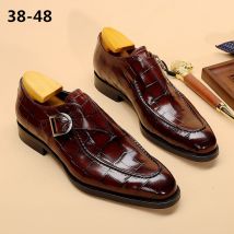 Chaussures pour hommes Chaussures en cuir Chaussures Munk pour hommes Chaussures à bout carré Chaussures à boucle pour hommes Chaussures tendance