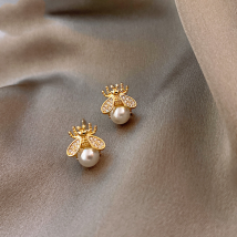 Style coréen miel abeille perle boucles d'oreilles pour les femmes exquise petite boucle d'oreille élégante dames fête de mariage anniversaire bijoux cadeaux