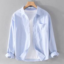 Men's Clothing Oxford Shirt Men Business Spring And Summer Loose Trend Handsome Casual Long Sleeve Shirt Jacket Men