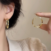 Boucles d'oreilles en argent 925S, aiguille Simple, nœud de perle, lettre irrégulière, goutte d'eau, pompon, boucle d'oreille, clous d'oreille, accessoires bijoux pour femmes