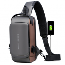 Sac de poitrine pour hommes, sac à bandoulière étanche USB, sac à bandoulière antivol, messager de voyage, sac à bandoulière de mode de luxe de styliste