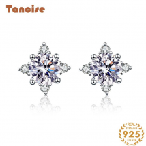 Tancise Moissanite Boucles d'oreilles en argent Boucles d'oreilles pendantes pour femmes Cadeaux de fête de mariage