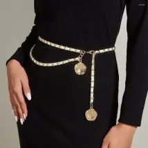 Belts Flower Pendant Waist Chain Fashion Jeans Adjustable Belt Punk Dress Suit Metal Women