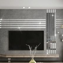 Autocollants muraux miroir stéréo en acrylique, bande décorative, pour salon, chambre à coucher, fond de télévision, autocollants imperméables auto-adhésifs