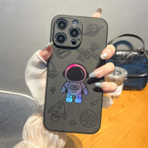 Laser Astronaut Leather Case for IPhone 15 14 13 12 Pro Max Plus 11 15Pro 14Pro IPones i15 i14 Promax Soft Bumper Cover