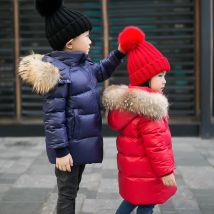 Mother & Kids Winter New Children's Down Jacket Boys Down Jacket Small Children's Casual Girls Medium and Long Thickened Jacket