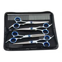 Pet Grooming Scissors Set with Safe Round Tips, Thinning Shear, Dog Hair Cutting Shear, Body Facial Trimmer for Dogs DIY
