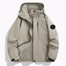Men's Clothing Spring and Autumn single layer thin jacket for men and women, work jacket, windproof and dirt resistant coat with hood