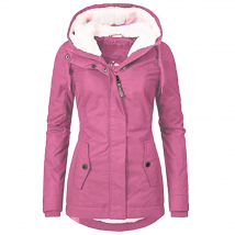 Zipper Outdoor Jacket for Women Warm Windproof Waterproof Mountaineering Hooded Coat Autumn Winter Long Sleeve Solid