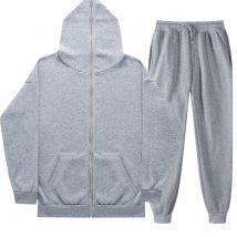 Men's Clothing full zip sweater suit hooded sweater pants two-piece set