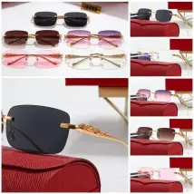 Lunettes de soleil design pour femmes sans monture panthère lunettes de soleil hommes polarisés Protection UV Carter lunettes de soleil conduite Vintage