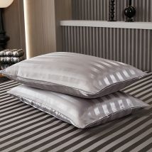 Striped Silky Satin Pillowcase Without Filler For Queen 1PC