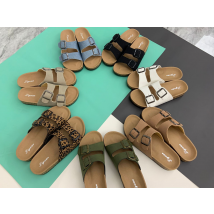 2023 Pantoufles de commerce extérieur transfrontalier Sandales et pantoufles pour femmes Pantoufles de loisirs Plage Pantoufles en liège à double boucle Usine Spot