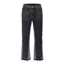 Vêtements pour hommes style hip hop patchwork évasé jeans personnalisés