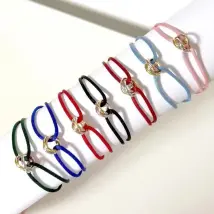 Bracelet Man Woman Designer Gold Jewlery Unisexstainless Steel Bracelet 3 Metal Buckle Ribbon Lace Up Chain Multicolor