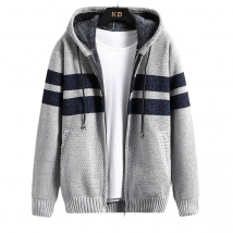 Men's Cardigan Jacket 2023 Spring And Autumn Season Hooded Men's Knitted Sweater 8876