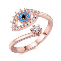 Bijoux unisexes Mode bague créative ouverture œil bleu bijoux bijoux fantaisie bagues
