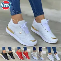 P7 2023 Women Sneakers Platform Shoes PU Leather Patchwork Casual Sport Shoes Ladies Outdoor Running Walking Shoes Zapatillas Mujer