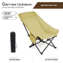 Chaise longue pliable à dossier haut réglable pour l'extérieur, portable, ultra légère, chaise pliante pour la pêche à domicile