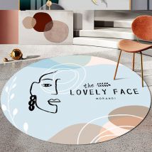 Petit tapis rond de canapé de salon frais tapis de chambre de luxe léger nordique tapis de panier d'impression 3D tapis de lit rond
