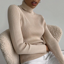 Vêtements pour femmes pull à col roulé tricoté chemise à fond pull tricoté pull à col roulé pour les femmes