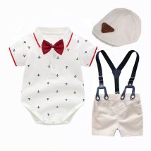 Mother&Kids Summer baby clothing children climbing clothes triangle clothes + hat multi-piece gentlemen's clothing