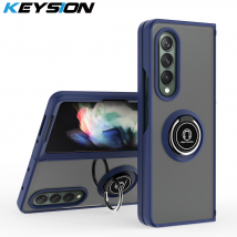 KEYSION mode étui mat pour Samsung Z Fold 3 5G support d'anneau Transparent antichoc téléphone couverture arrière pour Galaxy Fold 3