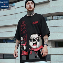 C&J2023 New China-Chic Panda T-shirt Fat Man Trendy ins Short Sleeve Trendy Brand Loose Summer Large Half Sleeve 8XL