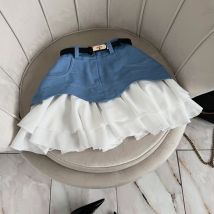Vêtements pour femmes Été Nouvelle jupe à volants à gâteau Petite jupe courte Jupe taille haute