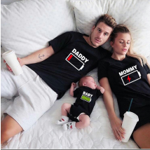 Family Outfits Special Parent-chil T-shirt Short-sleeved Family Mother And Child Mother-daughter Bag Black And White T-shirt Baby Photography