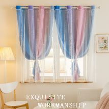 Morandi Gradient Striped Blackout Sheer Curtains - Dual Layer Thermal Insulated Window Drapes (Noise Reducing For Living Room/Bedroom)​