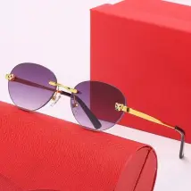 Mens Sunglasses Designer Woman Drak Oversized Round Womens Vintage Brand Sunglass Rimless Sun Glasses Gradient Lens
