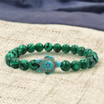 Bracelet de perles tortue de mer corde élastique perlée réglable Boho décoration cadeau de saint valentin femmes hommes 8mm bracelet d'amitié en pierre naturelle