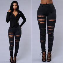 Women's ripped jeans women's pencil pants women's jeans