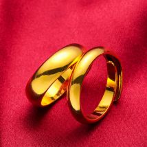 Nouvelle arrivée en laiton plaqué or émaillé bague plaquée or paire bague couple Vietnam sable or bijoux