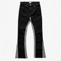 Jean évasé contrasté unisexe – Pantalon taille haute rétro années 70 | Streetwear vintage pour hommes et femmes