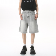 High Quality Retro Baggy Denim Shorts Jeans Men Loose Fit Mens jorts
