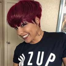 Perruques de cheveux humains coupe Pixie pour femmes, cheveux naturels noirs Remy, perruques entièrement fabriquées à la machine