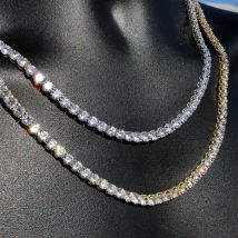 Bijoux Collier tendance Collier à griffes carrées en diamant Collier à strass Collier à strass hip hop