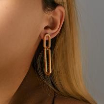Genuine Gold Electroplating Inlaid Zircon Exquisite Light Luxury Ear Clip Niche Design Minimalist High End French Double Layer Hoop Earrings