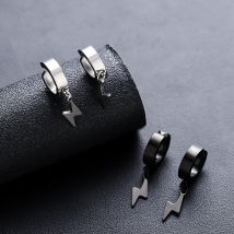 Clip Earrings Ear Clips For Men Without Pierced Ears Lightning Trend Free Pierced Earrings For Women Titanium Steel No Fading Niche Design Versatile