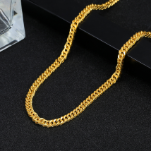 Collier Or 4mm Plaqué Or NK Collier Aplati Chaîne Accessoire