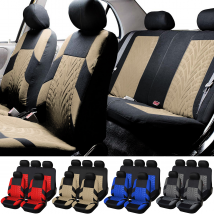 Fuzhongfu 9Pcs Car Seat Covers Set Comfortable Seating Polyester Front Rear Universal Fit Car Seat Covers Full Set for Automobile SUV Minivan